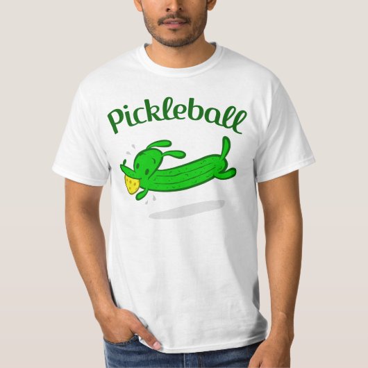 Mannen Pickleball Dog Pickles T-shirt (Voorkant)