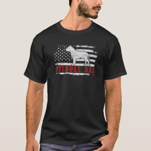 Mannen Pit Bull Papa verergerd Amerikaans vlagpatr T-shirt