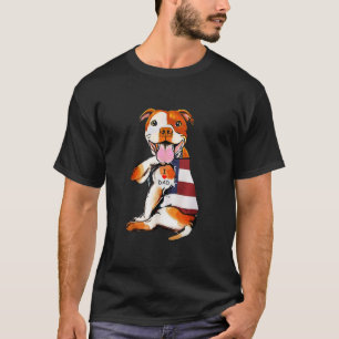 Mannen PitBull Dog Tattoo Ik hou van papa T-shirt