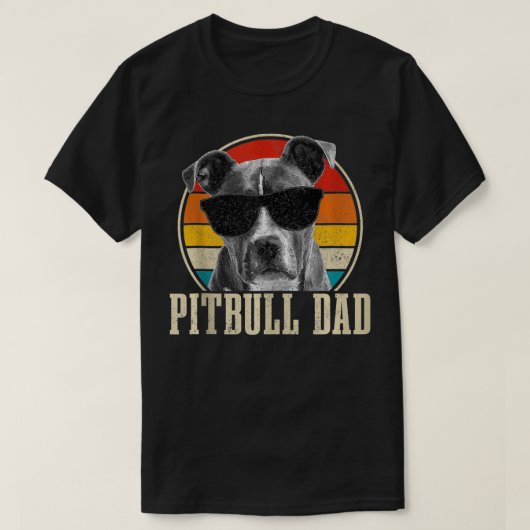 Mannen Pitbull Pap zonnebril Funny Dog Owne T-shirt (Design voorkant)