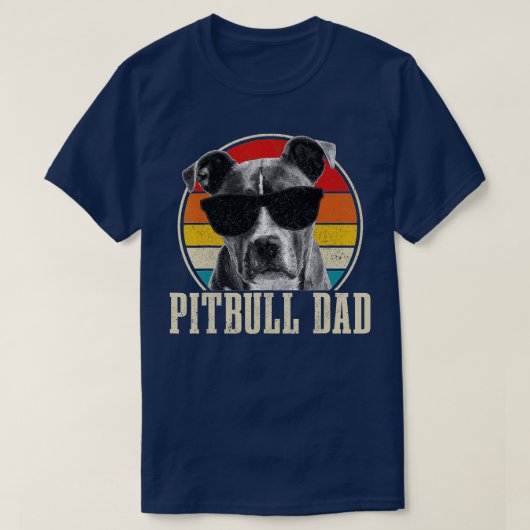 Mannen Pitbull Pap  zonnebril Funny Dog Owne T-shirt (Design voorkant)