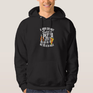 Mannen pizza en beagle hond en eten houden van woo hoodie