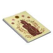 Mannen planten met vete planeten denken over maan notitieboek (Rechterzijde)