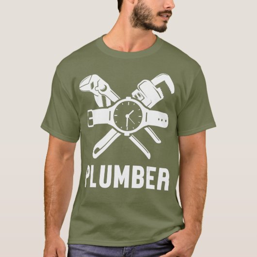 Mannen Plumber Tools Pipefather Pipe Journeyman T-shirt (Voorkant)