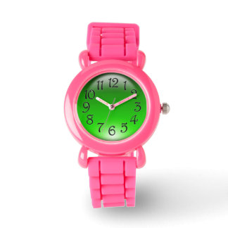 Mannen Polshorloge groen wijzerplaat bord met roze Horloge