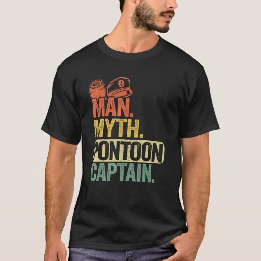 Mannen ponton bootkapitein papa opa Man myth pon T-shirt (Voorkant)