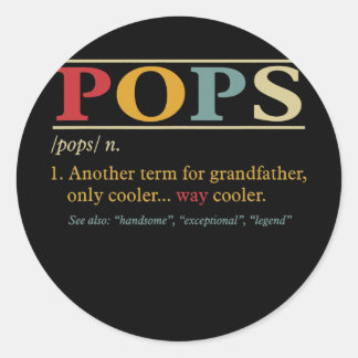 Mannen Poppen opa Vaderdag Funny Poppen Ronde Sticker