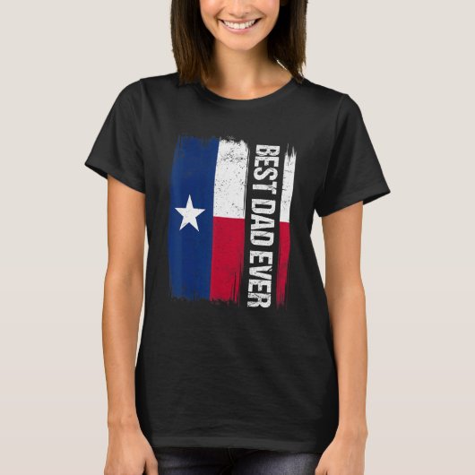 Mannen Pride Beste Papa Texas State Flag T-shirt (Voorkant)
