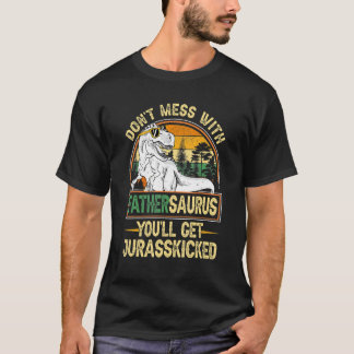 Mannen priester Rex Saurus Vaderdag kerstvint T-shirt