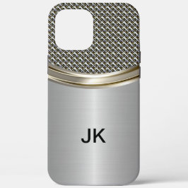 Mannen professionele monogram metallic look iPhone 12 pro max hoesje