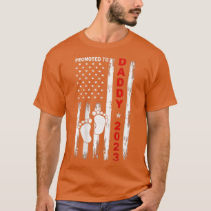 Mannen promoot bij papa 2023 Amerikaanse vlag Nieu T-shirt