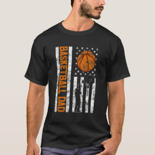 Mannen Proud Basketball Dad Retro American Flag Sp T-shirt
