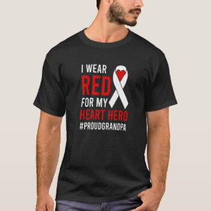 Mannen Proud CHD Warrior Grandpa Congenital Heart T-shirt