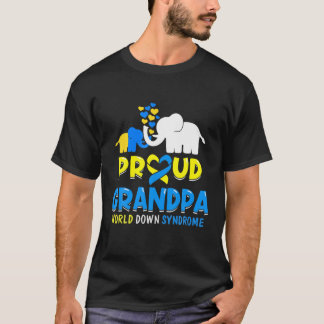 Mannen Proud Grandpa World Down Syndroeness D T-shirt