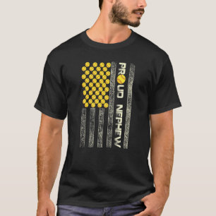 Mannen Proud Nephew American Flag Softball Sport P T-shirt