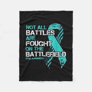 Mannen PTSD Awareness American Flag Veteran Suppor Fleece Deken