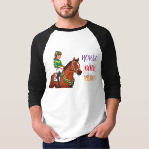 Mannen Raglan Paard en ruiter T-shirt