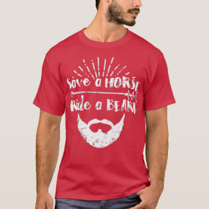 Mannen redden een paard met een baard ~ grappig t-shirt