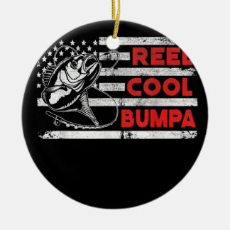 Mannen Reel Cool Bumpa Amerikaanse vlag Vist Keramisch Ornament