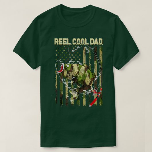 Mannen Reel Cool dad Vist opa Camouflage Ameri T-shirt (Design voorkant)