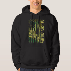 Mannen Reel Cool Grampy Amerikaanse vlag Hoodie