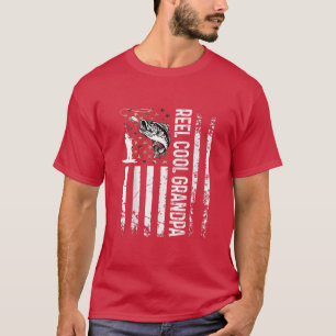 Mannen Reel Cool Grandpa voor papa Fisherman Bday T-shirt