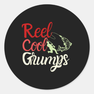 Mannen Reel Cool Grumps  Funny Vist vader Ronde Sticker