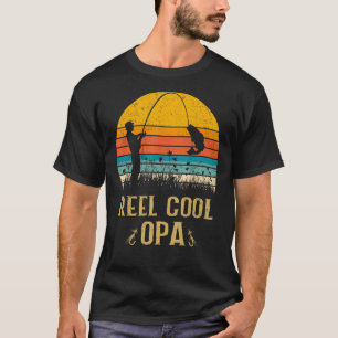 Mannen Reel Cool Opa Vist Fun Fathers Day Fisher T-shirt
