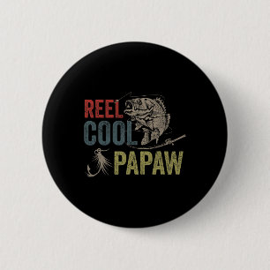 Mannen Reel Cool Papaw Gevist Vaderdag Gift Ronde Button 5,7 Cm