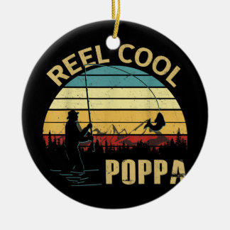 Mannen Reel Cool Poppa vis Vist vaders Keramisch Ornament