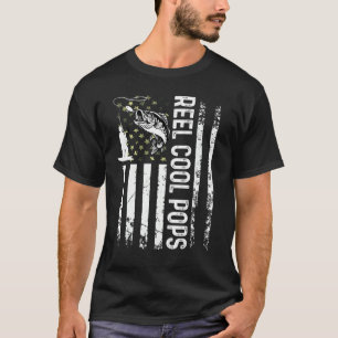 Mannen Reel Cool Pops Voor Papa Visser Verjaardag T-shirt