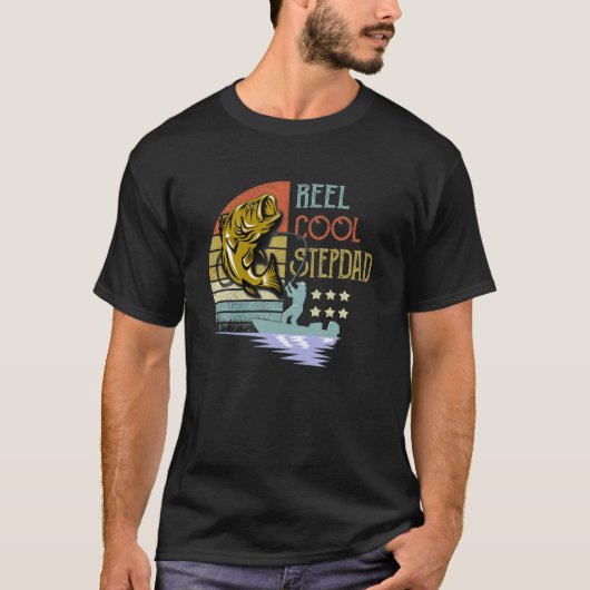 Mannen Reel Cool Stepdad Fisherman Stepdad vaders  T-shirt (Voorkant)