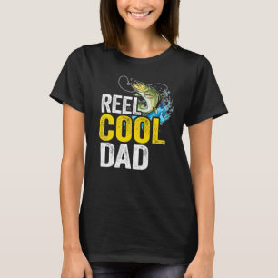 Mannen Reel Cool Vader Baars Vis Grootvader Visser T-shirt