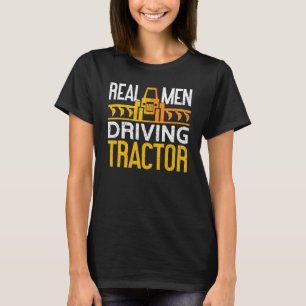 Mannen reële Mannen drijvende tractor boer 1 T-shirt