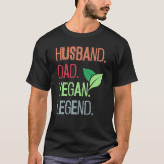 Mannen regeerder vader Vegan Legend Go Vegan Vinta T-shirt