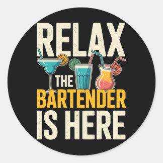 Mannen Relax De Coole Kidender Is Hier Grappig Coo Ronde Sticker