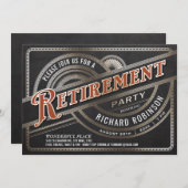 Mannen Retiremen Party Invitations - Retro  Kaart (Voorkant / Achterkant)