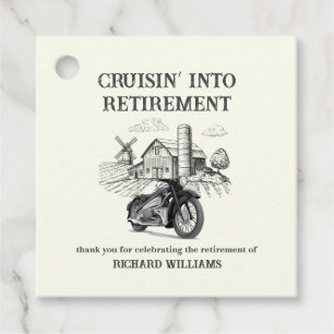 Mannen Retirement Barn Motorbike Cruising Bedankjes Labels