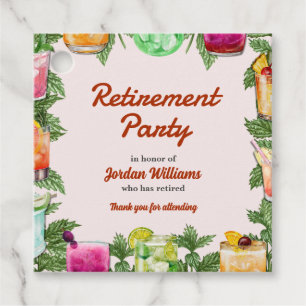 Mannen Retirement Zomer Achtertuin Cocktail Party Bedankjes Labels
