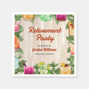 Mannen Retirement Zomer Achtertuin Cocktail Party Servet