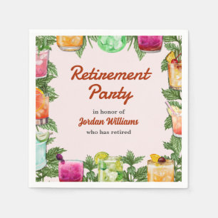 Mannen Retirement Zomer Achtertuin Cocktail Party Servet