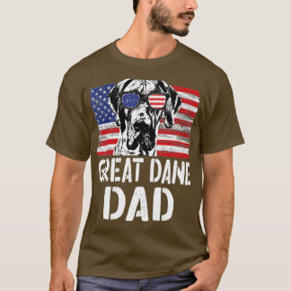 Mannen Retro American Flag Great Dane Dad Dog Gift T-shirt