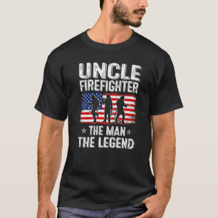Mannen retro Amerikaanse vlag Vaderdag oom brandwe T-shirt