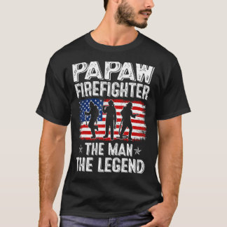 Mannen retro Amerikaanse vlag Vaderdag Papaw brand T-shirt