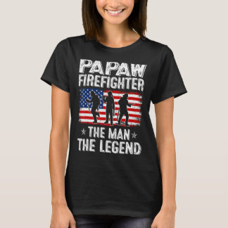 Mannen retro Amerikaanse vlag Vaderdag Papaw brand T-shirt
