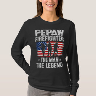 Mannen retro Amerikaanse vlag Vaderdag Pepaw brand T-shirt