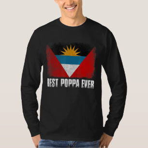 Mannen retro antigua en barbuda vlag beste poppa o t-shirt