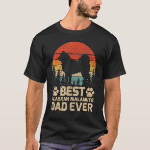 Mannen Retro Best Alaskan Malamute Pa ooit T-shirt