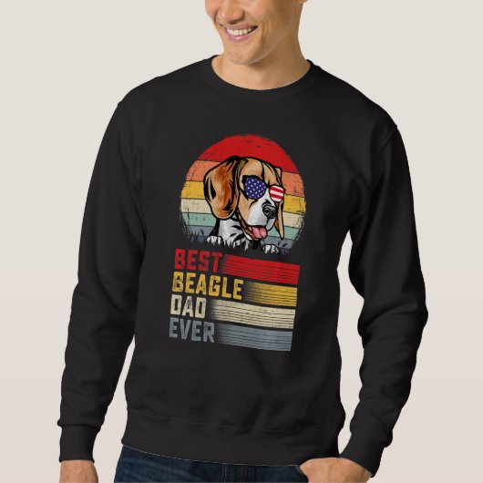 Mannen Retro Best Beagle Pap Oog Vaderdag Trui (Voorkant)