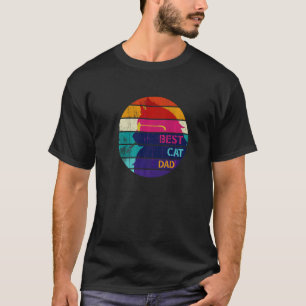 Mannen Retro Best Cat Dad Vaderdag Cat T-shirt